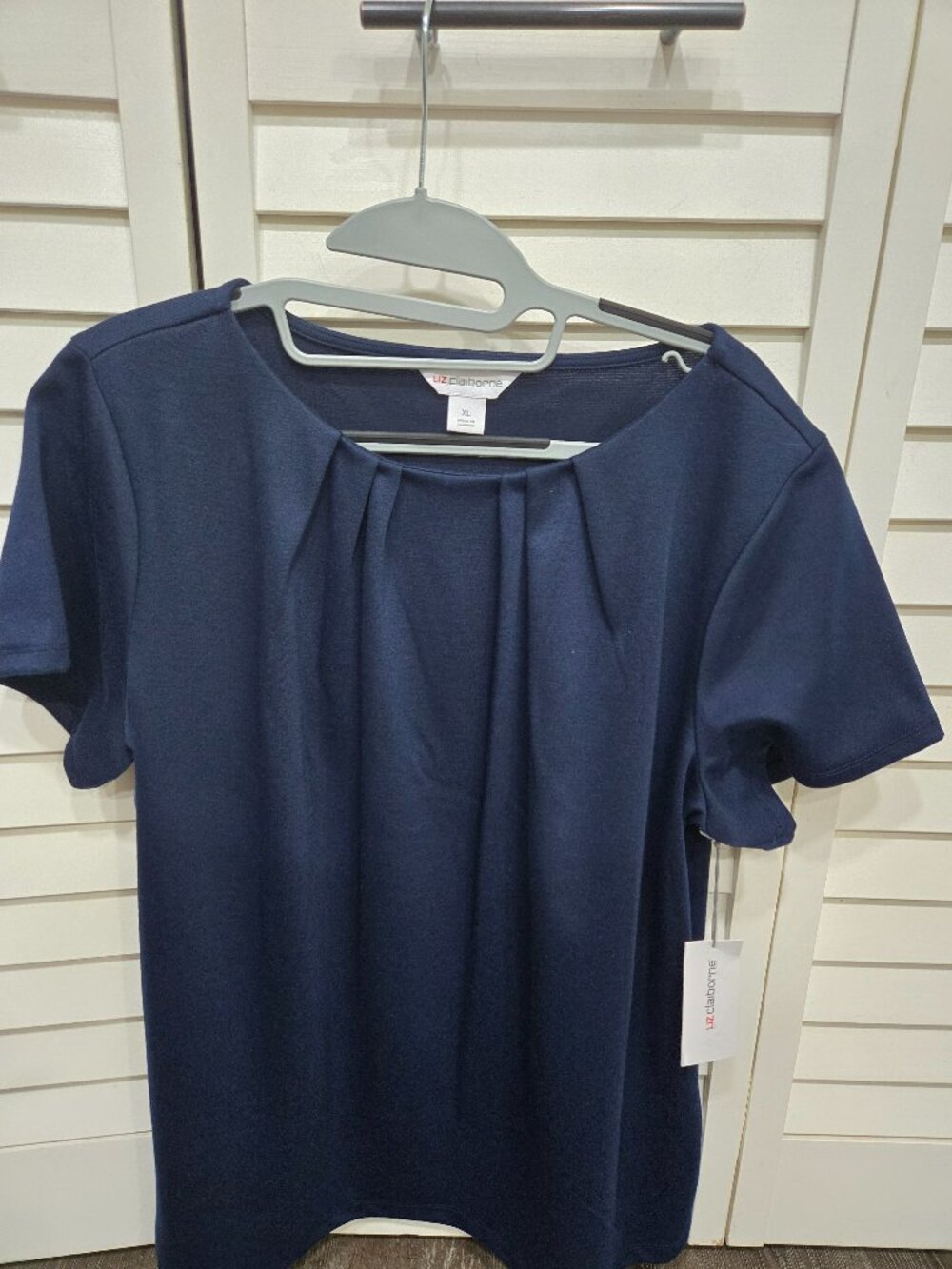 Dark blue top, Office Casual, Liz Claiborne, Size 12, NWT